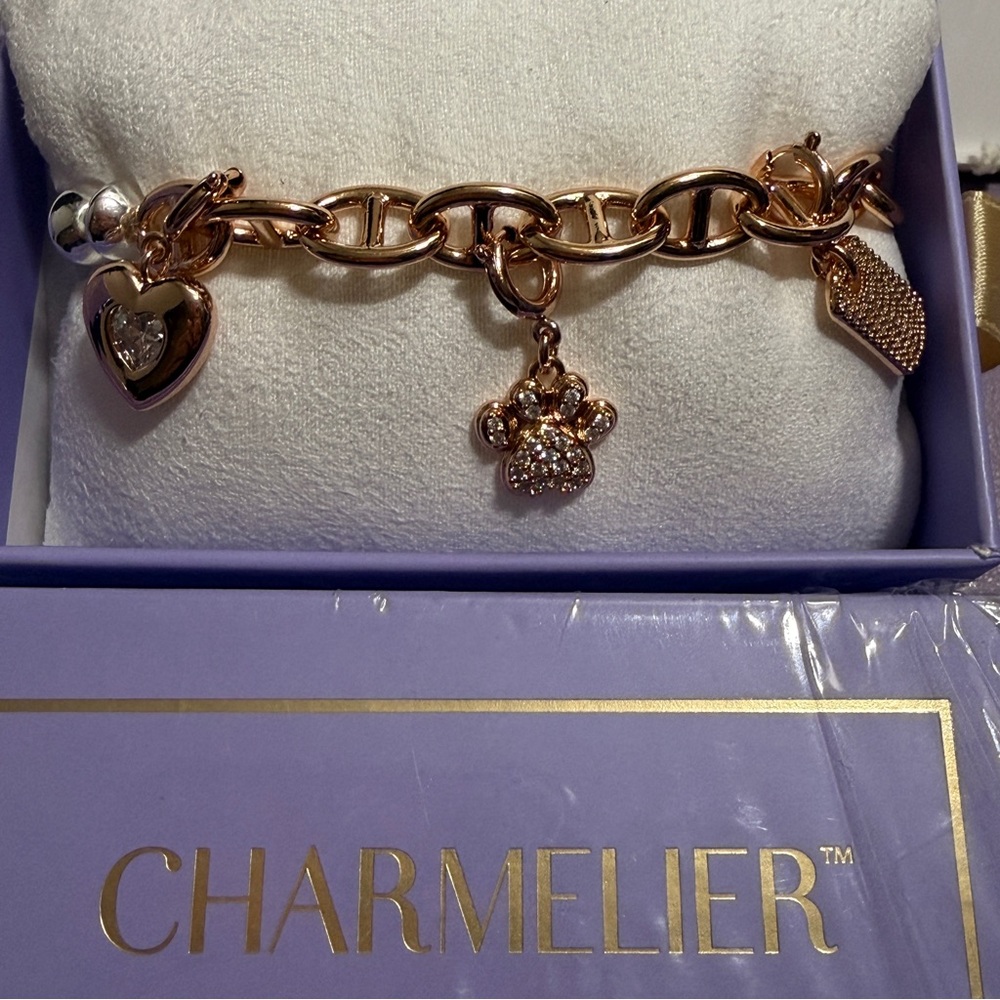 Bomb Party ‘A Furry Soulmate’ Rose Gold Charm Bracelet